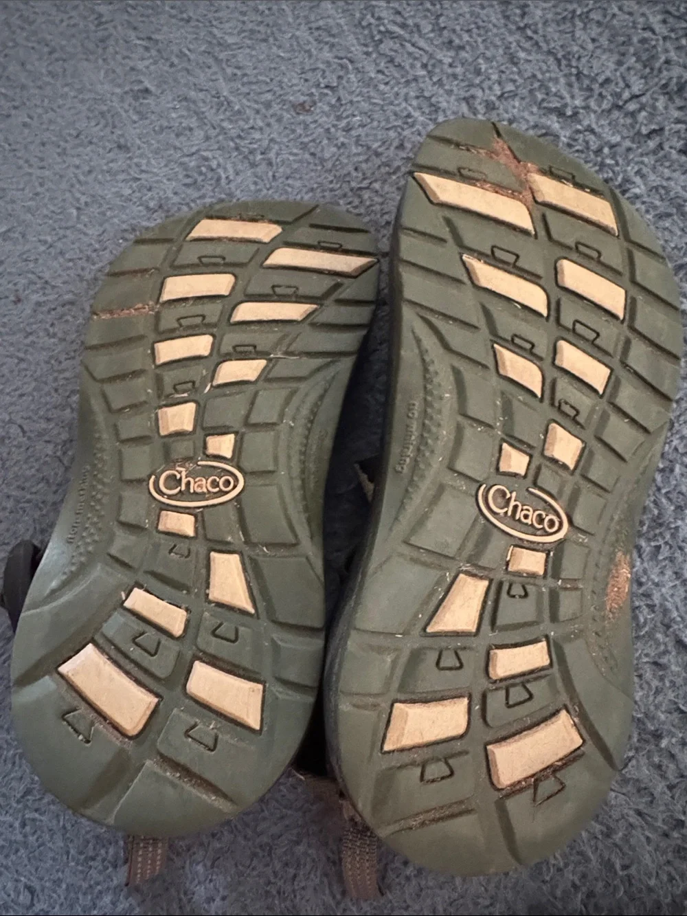 Chaco Kids Camo Strap Sandals in Black and Green